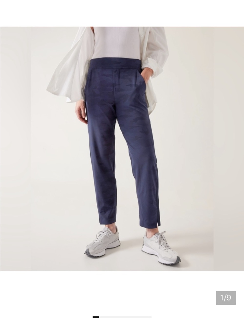 Athleta Brooklyn Ankle Pants Camo Navy Blue Size 6